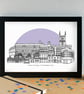 Wolverhampton Skyline Art Print - Image 3