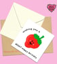 Strawberry birthday card, wishing you a berry happy birthday, pun card - Image 4
