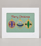 Handmade Cross-Stitch Christmas Card – Beaded Bauble Trio - Image 1