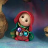 Tiny Christmas Gnome 'Fizz' Santa's helper with bells by Ann Galvin