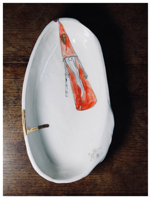 The Father Christmas long Oval Dish - 