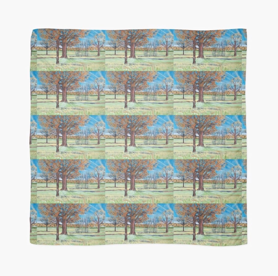 Beautiful Scarf Featuring A Design Based On The Painting ‘Vivid Blue Sky...’