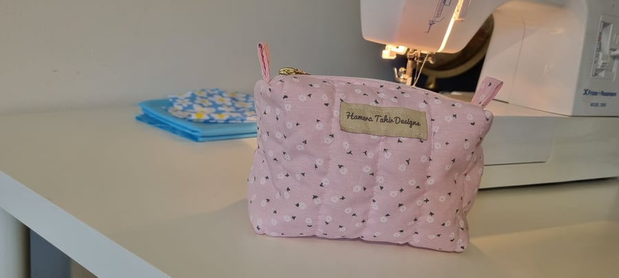 Quilted boxed,  zipped bag for all your neccessities!