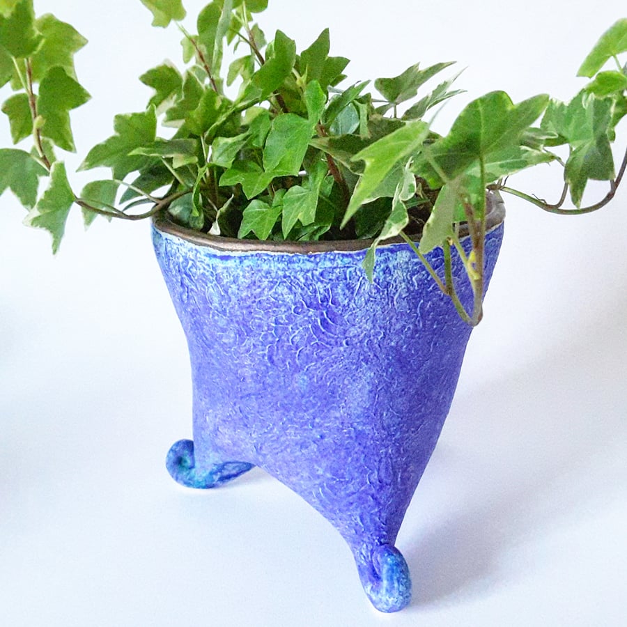 Matt Blue Plant Holder