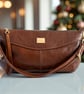  Elland - Chestnut Brown Leather Handbag - Handcrafted from Rescued Leather