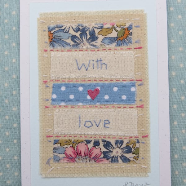 Hand-stitched card to send your love to someone special!
