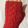Fingerless Mitts: Cherry Braid