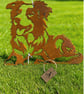 Border Collie Metal Garden Stake, Rusted Steel Dog Silhouette Decor 30cm - Image 3