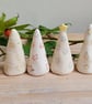 Little pottery Christmas tree with flowers - handmade ceramic cake topper.  - Image 1