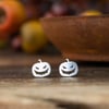 Pumpkin Silver Stud Earrings - Limited Edition Halloween Jewellery