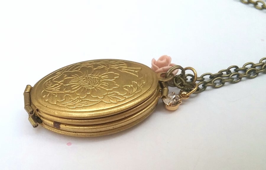 Raw Brass Photo Locket