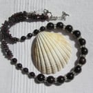 Dark Red Garnet Gemstone Beaded Statement Necklace "Vitality"