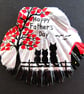 Fathers Day Cat Gift, Hand Painted Shell, Three Black Cats Tree Art Painting - Image 1