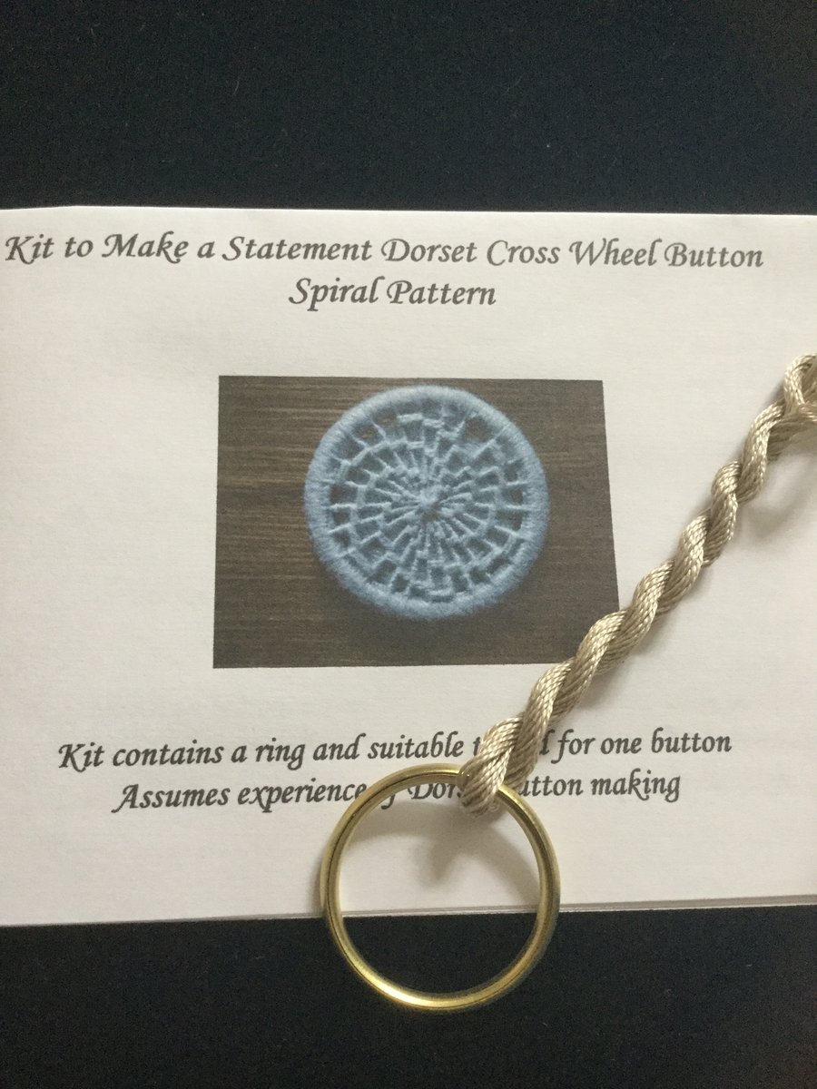 Kit to Make a Statement Dorset Button, Spiral Design, Stone