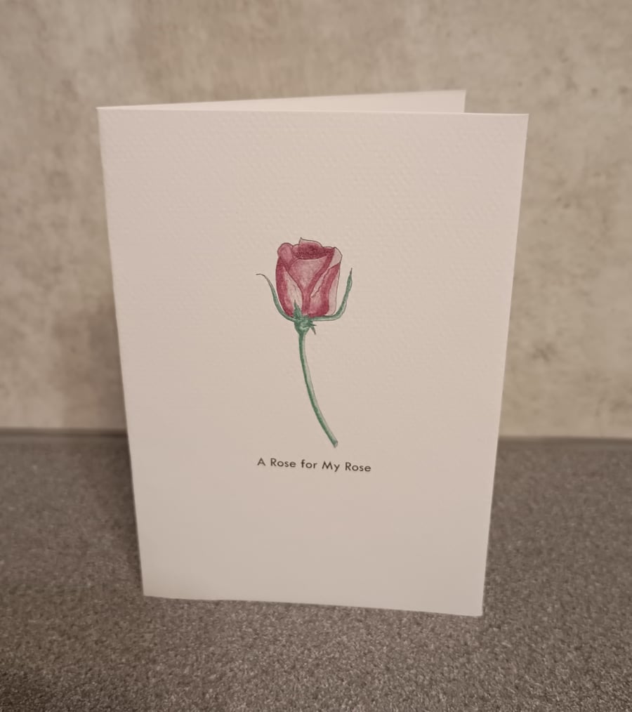 A Rose for My Rose x 4 notecards with white envelopes