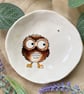 Owl with Bee Handmade Ceramic Dish