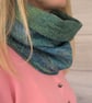 Nuno Felt Hat and Cowl on a Ball Course - Green and Turquoise Materials Kit - Image 5