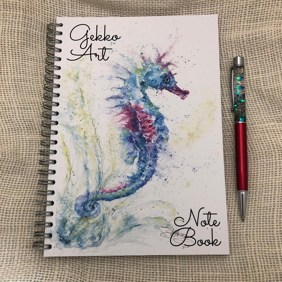 Seahorse Notebook, Ruled Paper Notepad, A5 Size, Spiral bound, Jotter, 