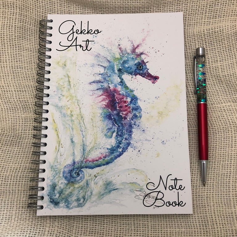 Seahorse Notebook, Ruled Paper Notepad, A5 Size, Spiral bound, Jotter, 