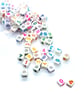 6mm cube white acrylic number Beads with colourful numbers for jewellery making