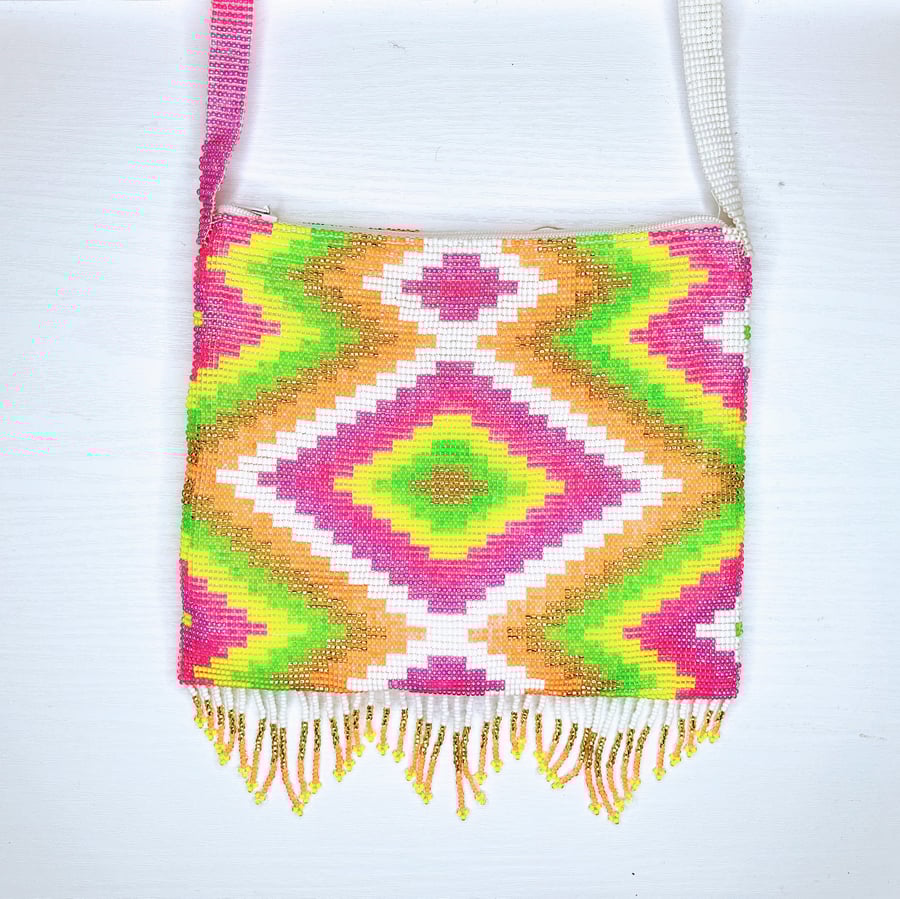 Trippy Mariposa Beaded Bag