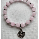 Rose Quartz handmade Celtic charm bracelet