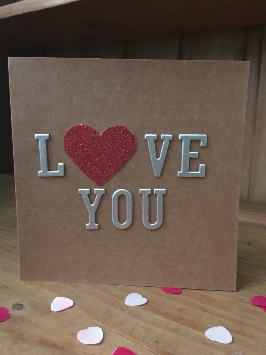 Valentines Day Card - Love You - Valentines Card