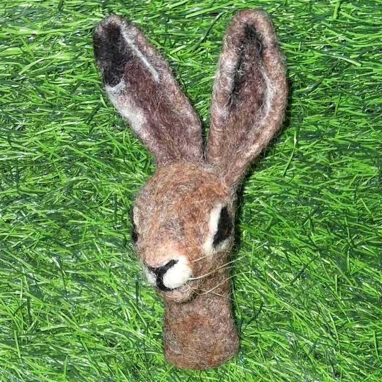 needle felted Rabbit  Hare  Pins and  badge Brooch 