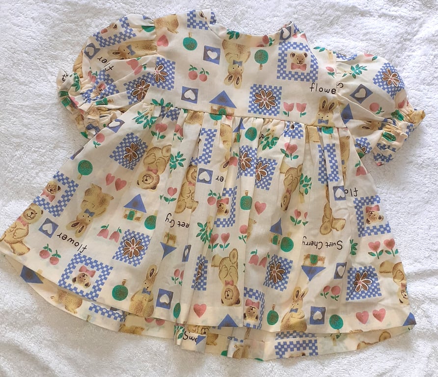 Teddies and bunny rabbits summer dress 3 mths