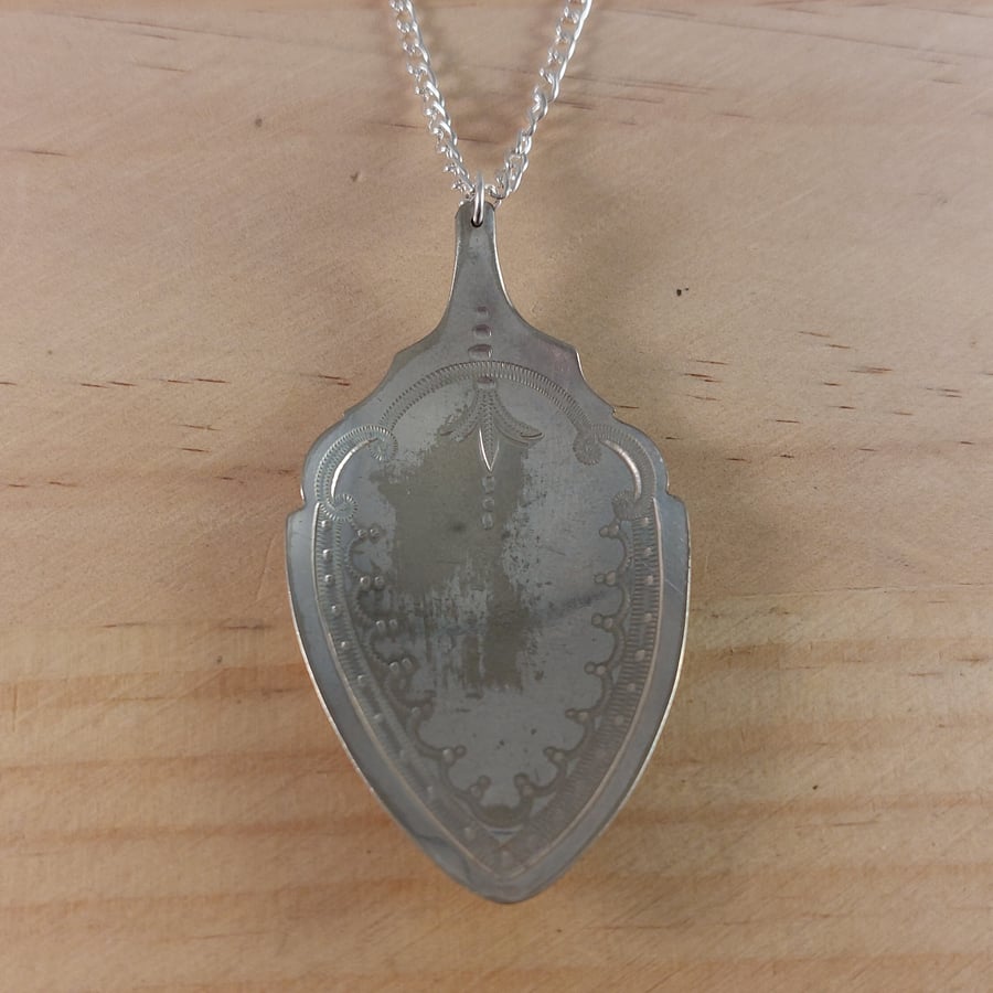 Upcycled Silver Plated Flower Jam Spoon Necklace (SPN102505)