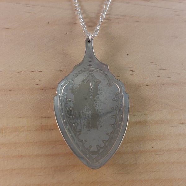 Upcycled Silver Plated Flower Jam Spoon Necklace (SPN102505)