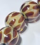 Handmade brown and beige lamp work glass beads - Image 3