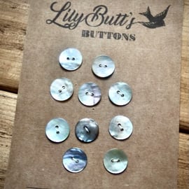 10 Abalone Paua Shell Buttons 16mm