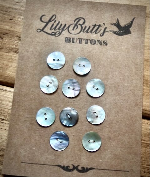 10 Abalone Paua Shell Buttons 16mm