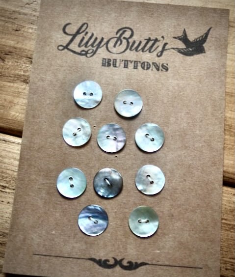 10 Abalone Paua Shell Buttons 16mm