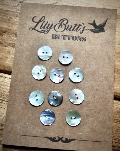 10 Abalone Paua Shell Buttons 16mm