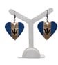 Bajan flag earrings, love Barbados, loveheart jewellery, caribbean queen,  - Image 1