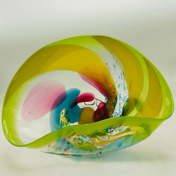 Seaform in Gold, Green, Mustard and Pink