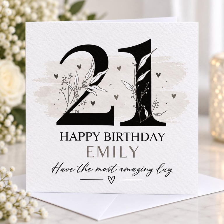 Personalised 21st Birthday Card For Her Daughter Sister Friend Niece