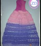 Crocheted Wasteland Hood Distressed Hooded Shawl Style Wrap - PINK PURPLE - Image 2