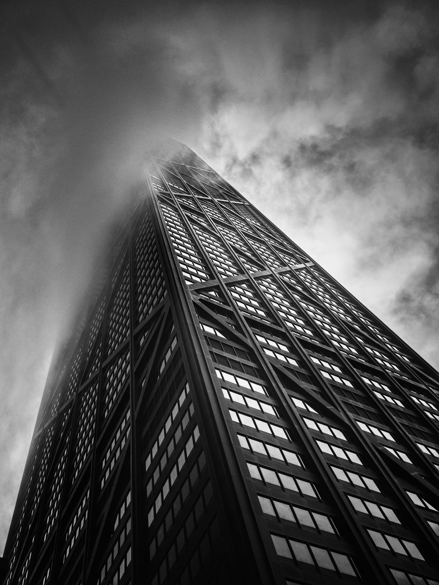 Chicago Skyscraper - John Hancock Centre in Black and White