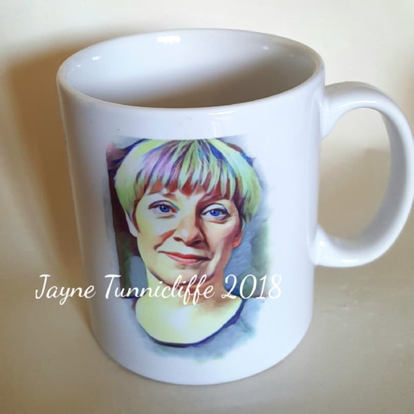 Victoria Wood portrait ceramic mug 