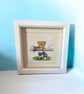 Framed Football Teddy Bear Cross Stitch  - Image 2