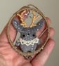 Miniature Jackalope Hoop Art Hanger - Image 3