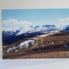 Snowy mountains - greeting card