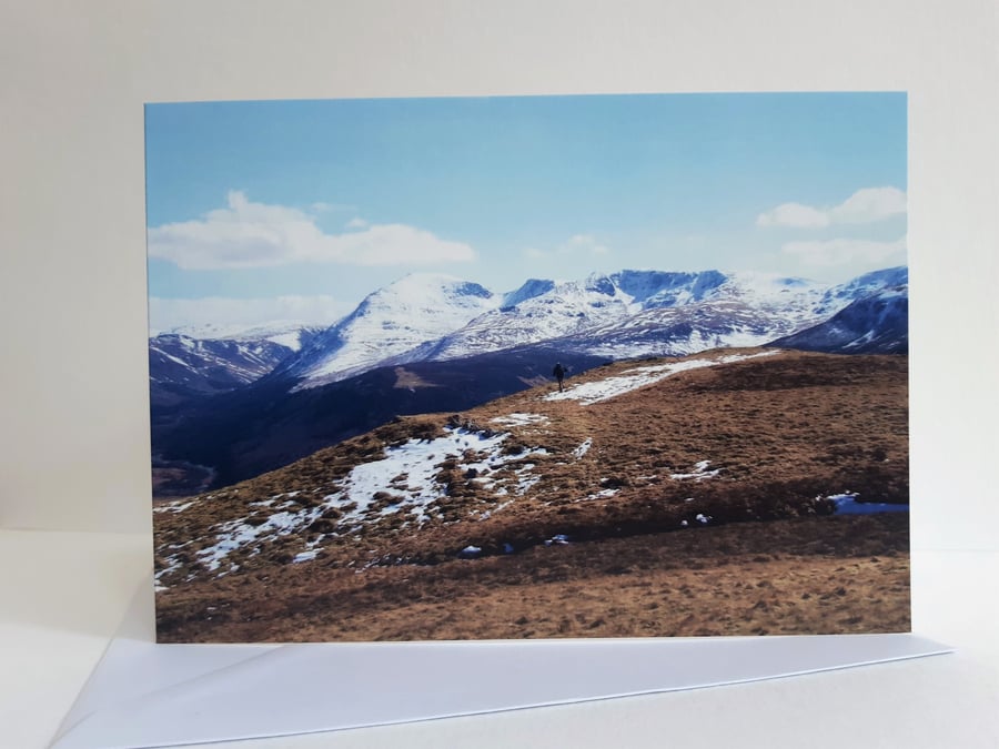 Snowy mountains - greeting card