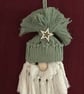 Boho macrame Christmas decoration set- sage green trim - Image 3