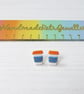 Mini Autumn coffee cup earrings, choose your fixing - Image 8