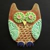 Brown Owl ceramic hanging decoration 