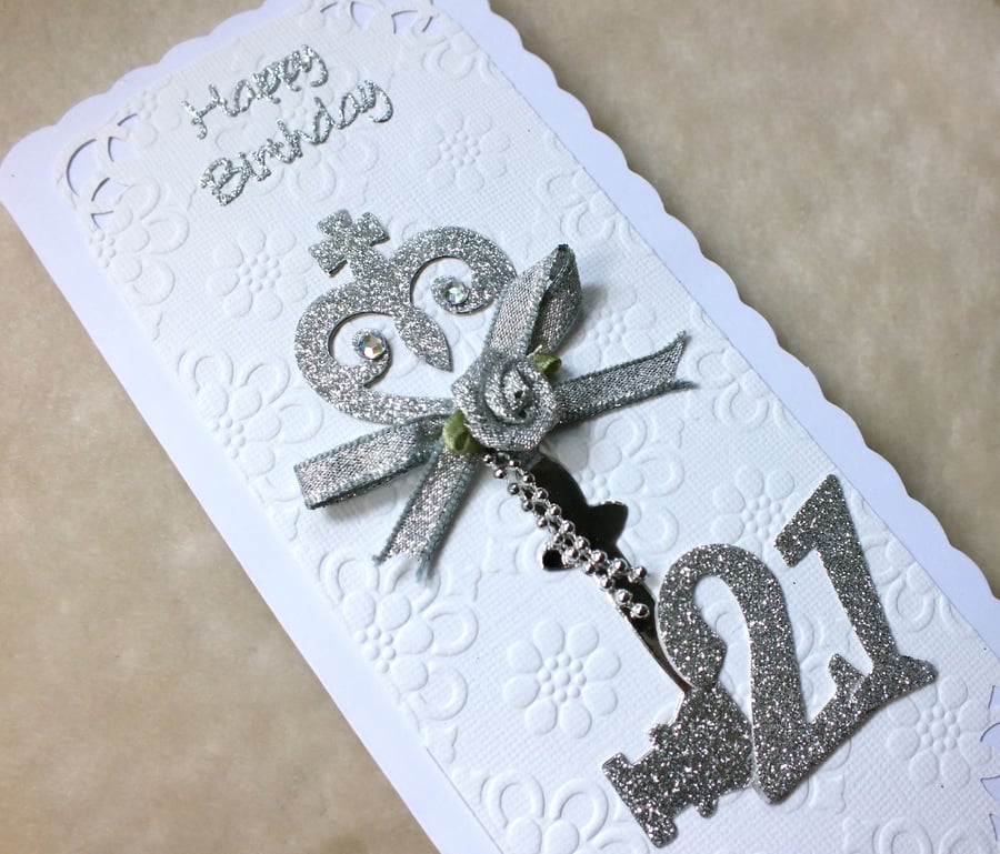 21st Birthday Luxury Handmade Card